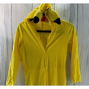 Kids Pikachu Fleece Button Up Hooded Costume with Pockets Size L